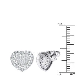 Luxurman Platinum Diamond Heart Earrings Studs 0.5ctw -Invicta Jewelry Store luxurman platinum diamond heart earrings studs 05ctw rulerwh