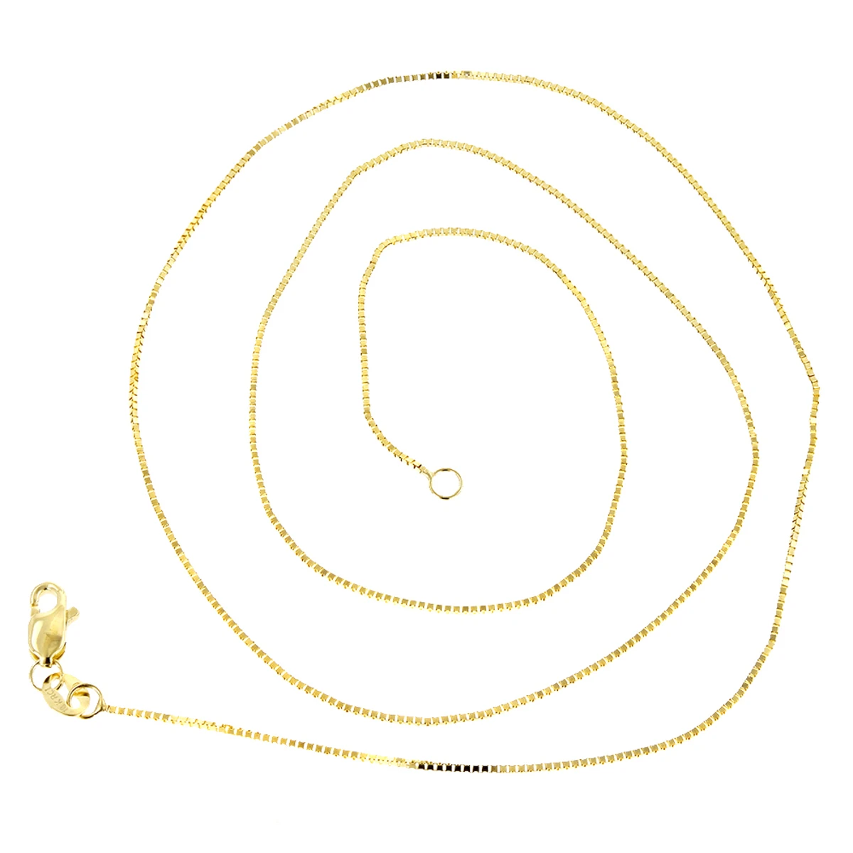 LUXURMAN Solid 10K Yellow Gold Box Chain For Women 0.8mm Wide 6 LUXURMAN Solid 10K Yellow Gold Box Chain For Women 0.8mm Wide - Image 4