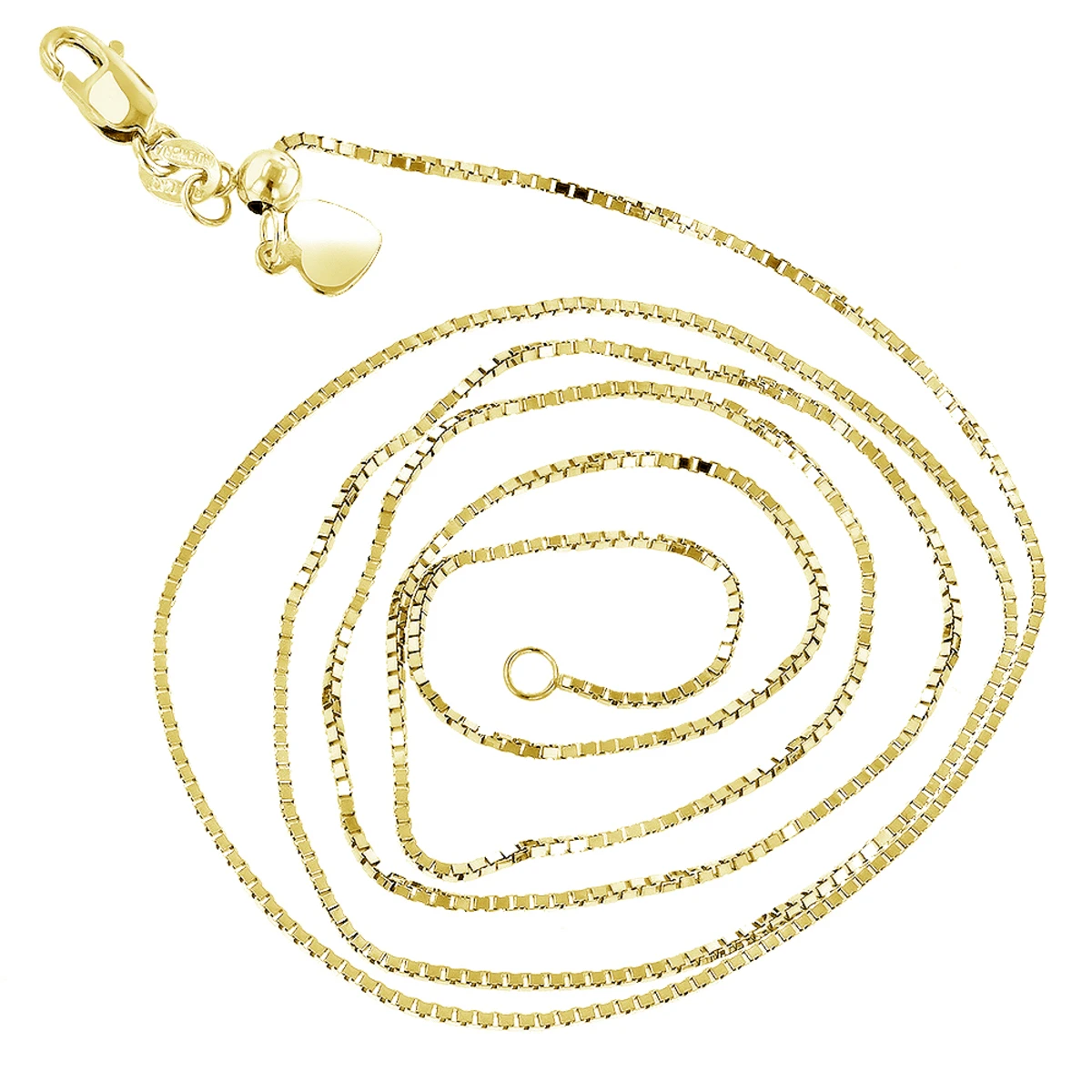 LUXURMAN Solid 10K Yellow Gold Box Chain For Women Adjustable 0.9mm 6 LUXURMAN Solid 10K Yellow Gold Box Chain For Women Adjustable 0.9mm - Image 4