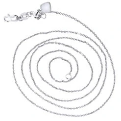 LUXURMAN Solid 10K White Gold Cable Chain For Women Adjustable 0.9mm 14 LUXURMAN Solid 10K White Gold Cable Chain For Women Adjustable 0.9mm -Invicta Jewelry Store luxurman solid 10k gold cable chain for women adjustable 09mm backwh