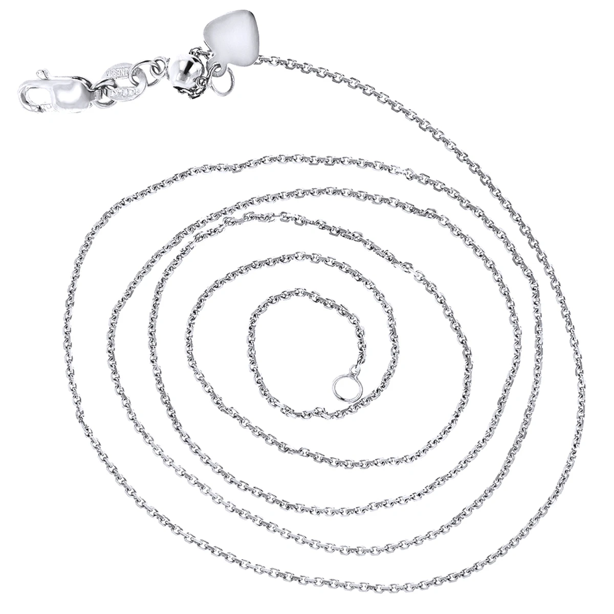 LUXURMAN Solid 10K White Gold Cable Chain For Women Adjustable 0.9mm 5 LUXURMAN Solid 10K White Gold Cable Chain For Women Adjustable 0.9mm - Image 3