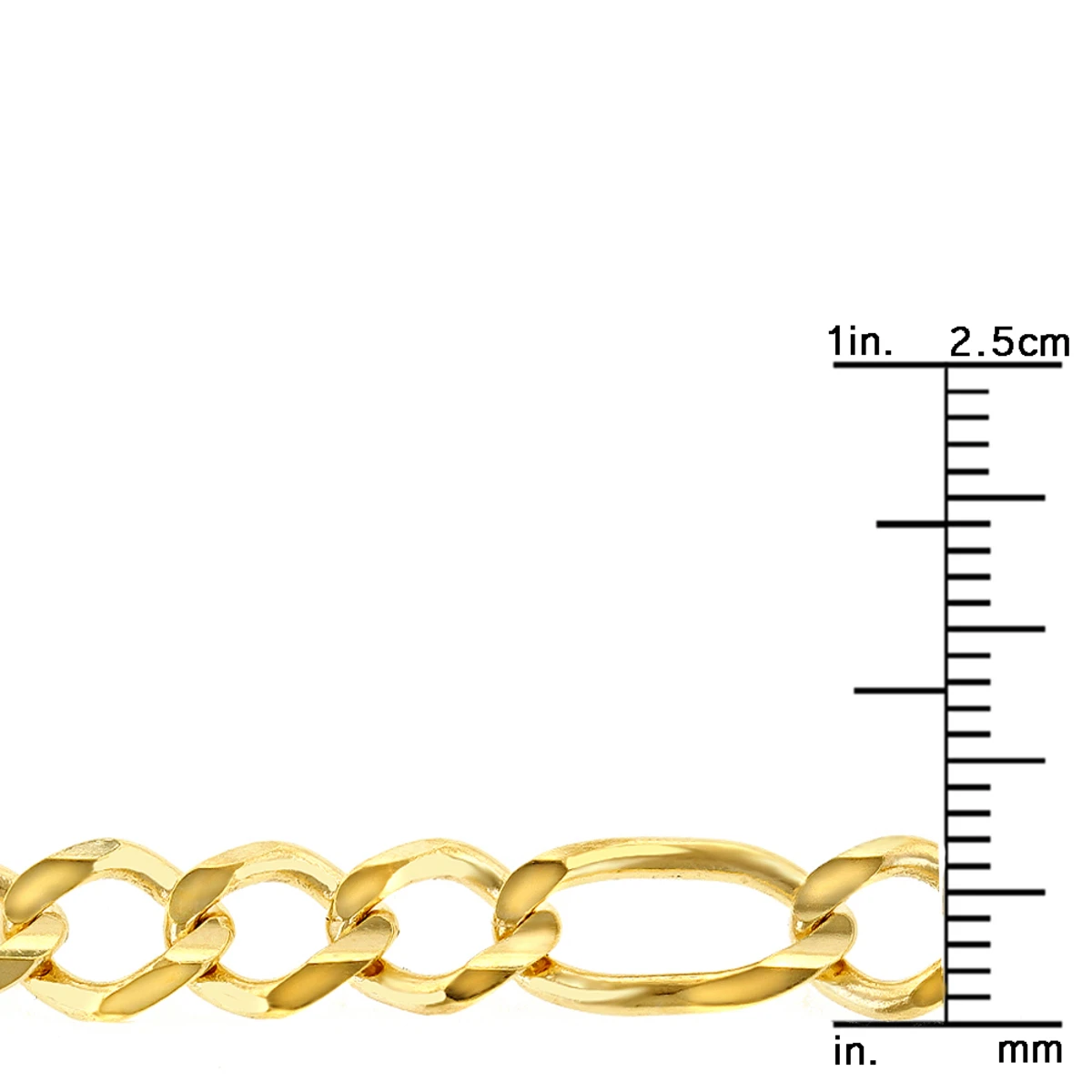 LUXURMAN Solid 10K Yellow Gold Figaro Chain For Men 7mm Wide 6 LUXURMAN Solid 10K Yellow Gold Figaro Chain For Men 7mm Wide - Image 4