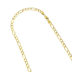 LUXURMAN Solid 10K Yellow Gold Figaro Chain For Men 7mm Wide