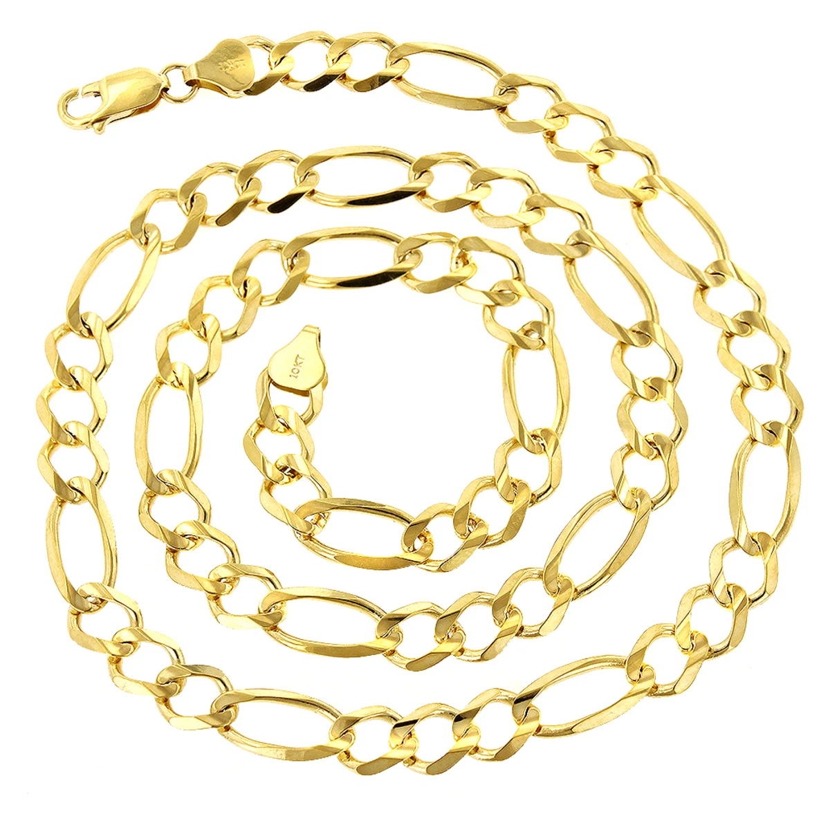 LUXURMAN Solid 10K Yellow Gold Figaro Chain For Men 8.5mm Wide 4 LUXURMAN Solid 10K Yellow Gold Figaro Chain For Men 8.5mm Wide - Image 2