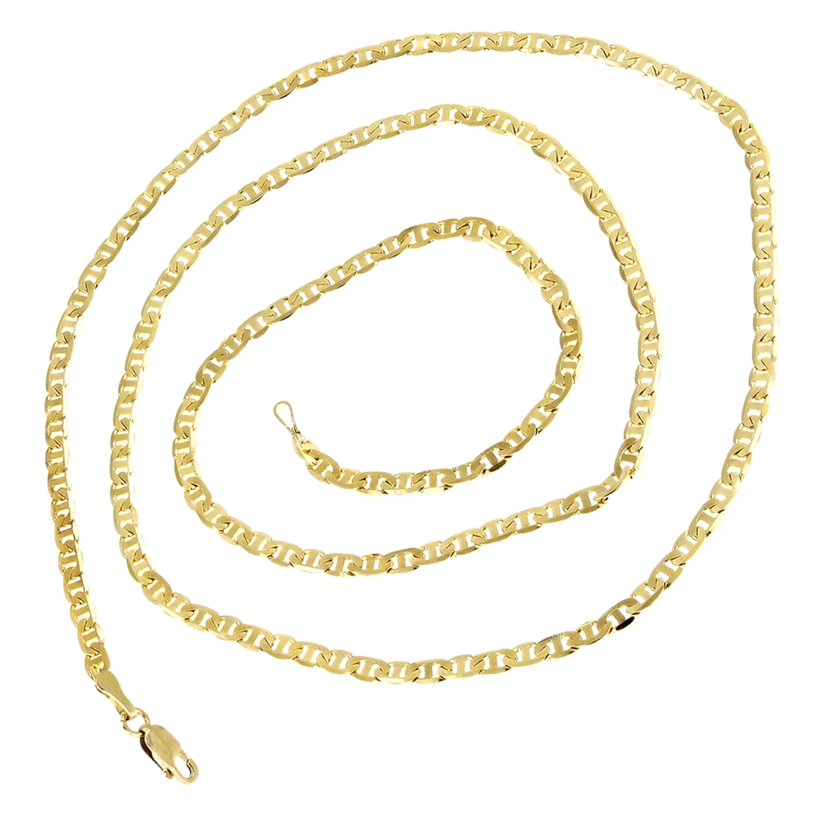 LUXURMAN Solid 10K Yellow Gold Mariner Chain For Men & Women 1.7mm Wide 4 LUXURMAN Solid 10K Yellow Gold Mariner Chain For Men & Women 1.7mm Wide - Image 2