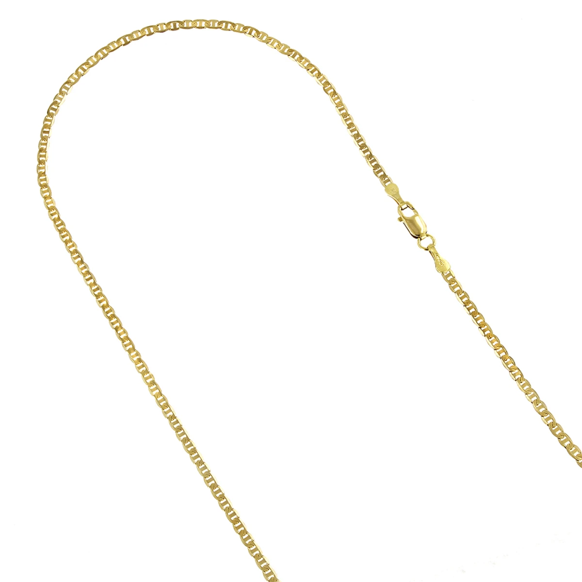 LUXURMAN Solid 10K Yellow Gold Mariner Chain For Men & Women 2.3mm Wide 3 LUXURMAN Solid 10K Yellow Gold Mariner Chain For Men & Women 2.3mm Wide