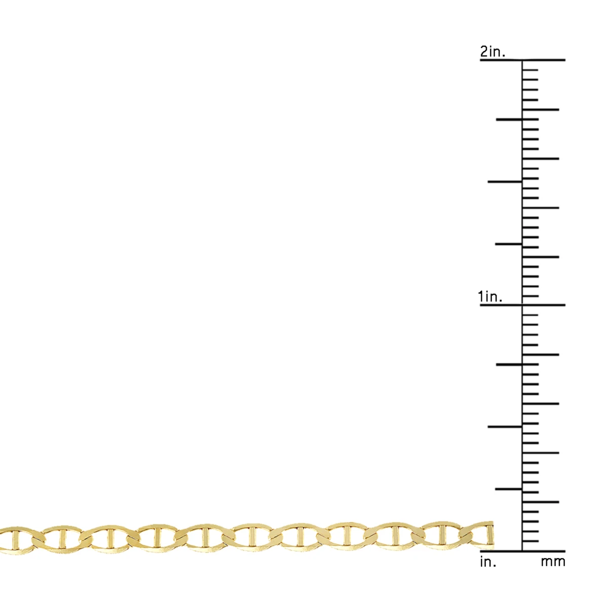 LUXURMAN Solid 10K Yellow Gold Mariner Chain For Men & Women 3mm Wide 6 LUXURMAN Solid 10K Yellow Gold Mariner Chain For Men & Women 3mm Wide - Image 4