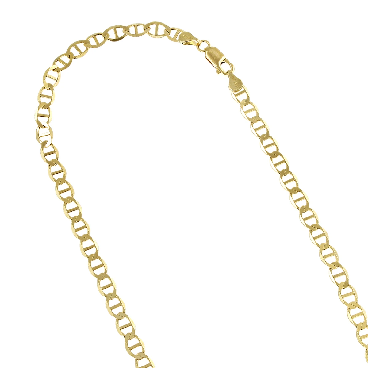LUXURMAN Solid 10K Yellow Gold Mariner Chain For Men & Women 3mm Wide 3 LUXURMAN Solid 10K Yellow Gold Mariner Chain For Men & Women 3mm Wide