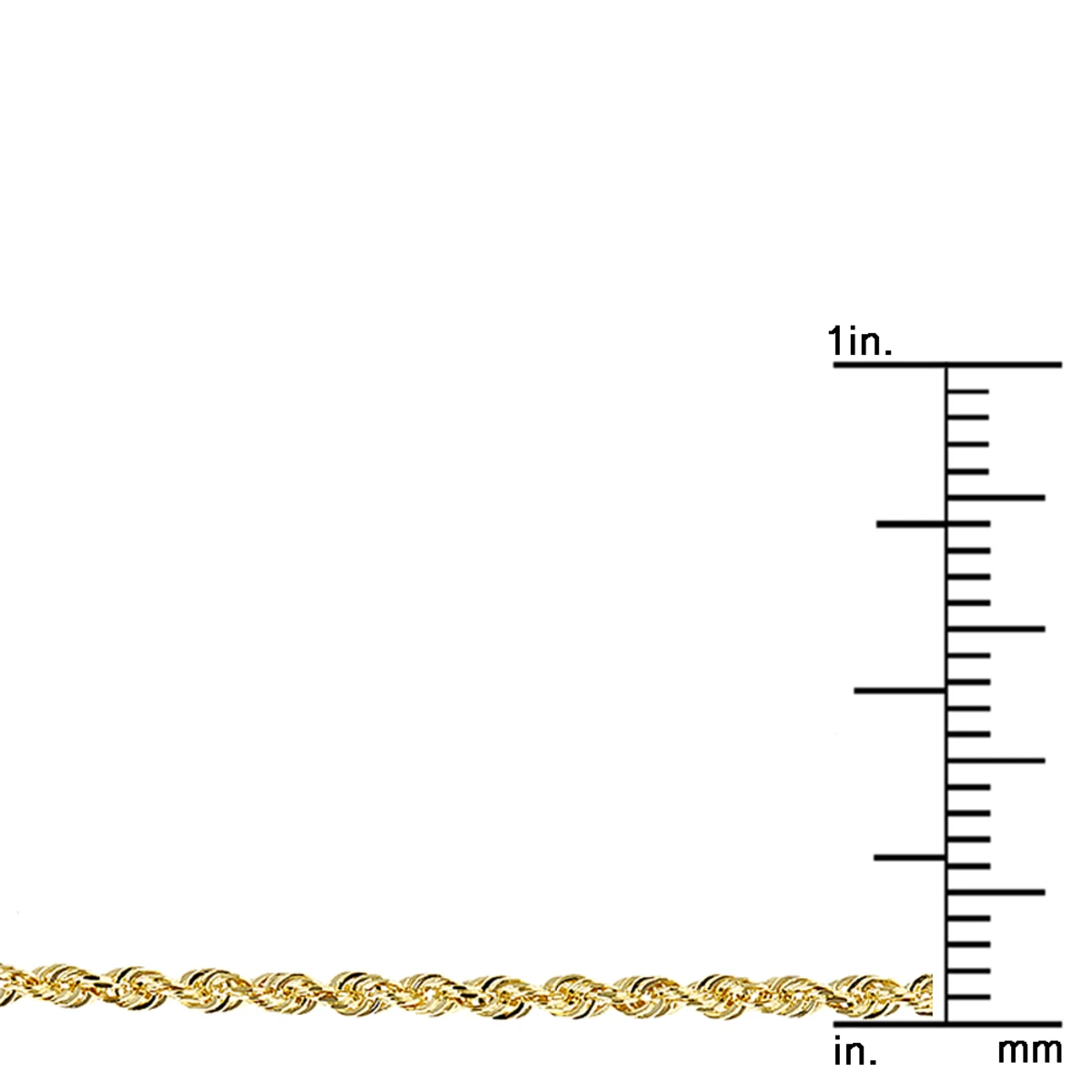 LUXURMAN Solid 10K Yellow Gold Rope Chain For Men & Women Diamond Cut 2mm 6 LUXURMAN Solid 10K Yellow Gold Rope Chain For Men & Women Diamond Cut 2mm - Image 4