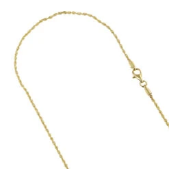 LUXURMAN Solid 10K Yellow Gold Rope Chain For Men & Women Diamond Cut 2mm