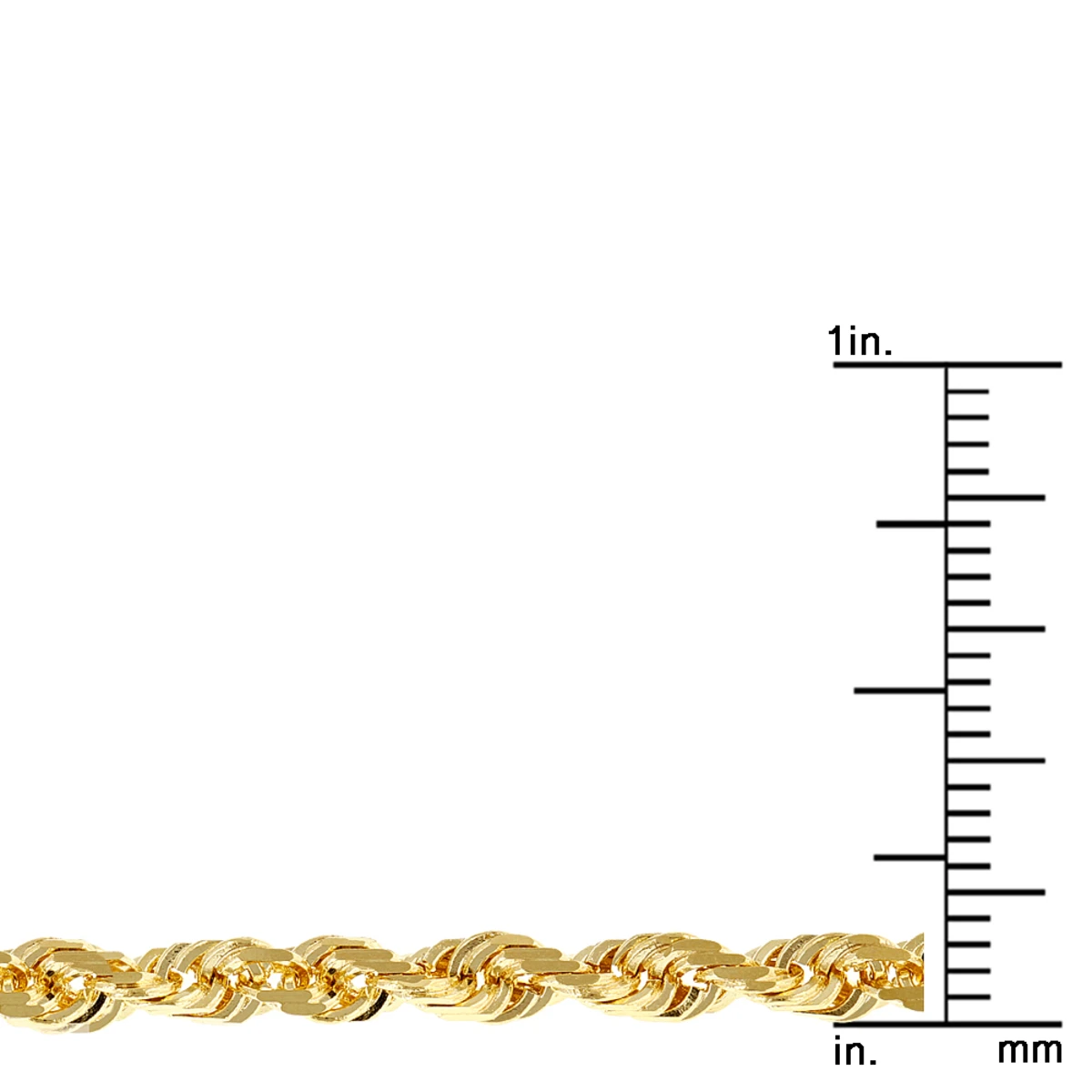 LUXURMAN Solid 10K Yellow Gold Rope Chain For Men & Women Diamond Cut 3.5mm 6 LUXURMAN Solid 10K Yellow Gold Rope Chain For Men & Women Diamond Cut 3.5mm - Image 4