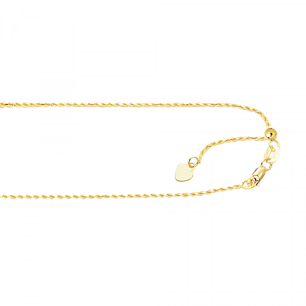 LUXURMAN Solid 10K Yellow Gold Rope Chain For Women Adjustable 1mm Wide 3 LUXURMAN Solid 10K Yellow Gold Rope Chain For Women Adjustable 1mm Wide