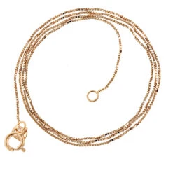 Solid 14K Rose Gold Box Chain For Women 0.6mm Wide By LUXURMAN -Invicta Jewelry Store luxurman solid 14k gold box chain for women 06mm wide backro