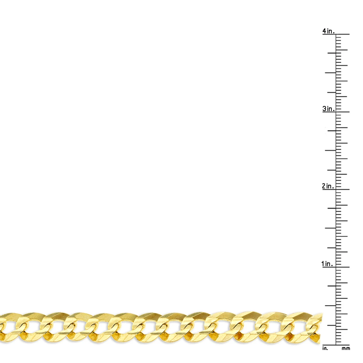 LUXURMAN Solid 14K Yellow Gold Curb Chain For Men Comfort 10mm Wide 6 LUXURMAN Solid 14K Yellow Gold Curb Chain For Men Comfort 10mm Wide - Image 4