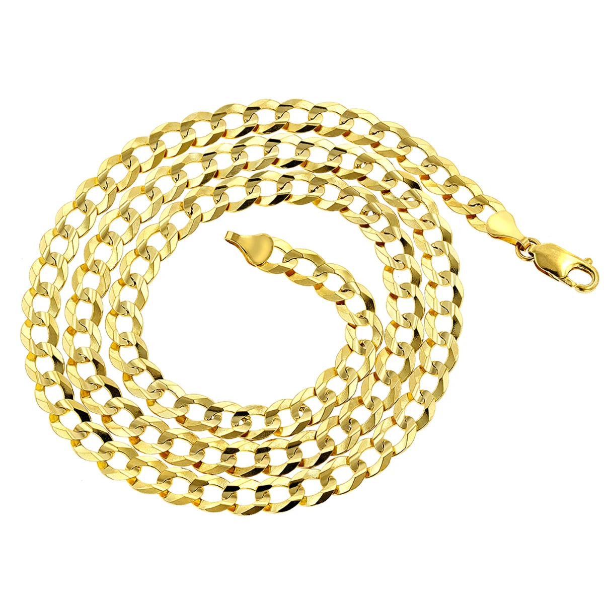 LUXURMAN Solid 14K Yellow Gold Curb Chain For Men Comfort 8mm Wide 4 LUXURMAN Solid 14K Yellow Gold Curb Chain For Men Comfort 8mm Wide - Image 2