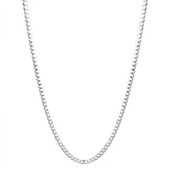 LUXURMAN Solid 14K White Gold Curb Chain For Men & Women Comfort 2.6mm Wide 16 LUXURMAN Solid 14K White Gold Curb Chain For Men & Women Comfort 2.6mm Wide -Invicta Jewelry Store luxurman solid 14k gold curb chain for men women comfort 26mm wide boxwh
