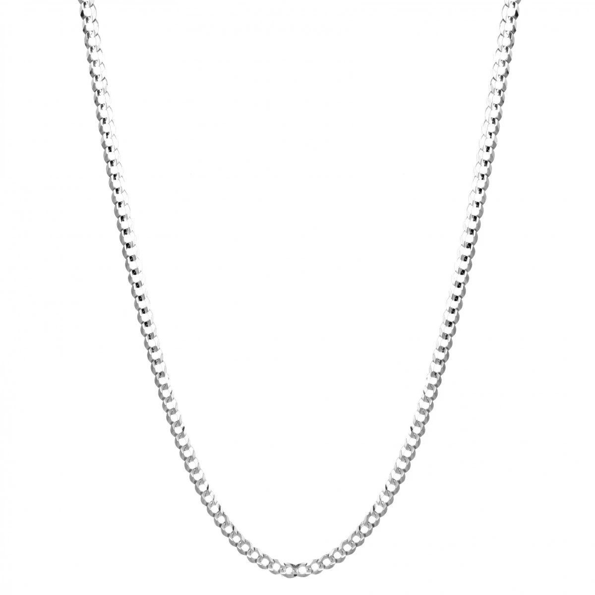 LUXURMAN Solid 14K White Gold Curb Chain For Men & Women Comfort 2.6mm Wide 7 LUXURMAN Solid 14K White Gold Curb Chain For Men & Women Comfort 2.6mm Wide - Image 5