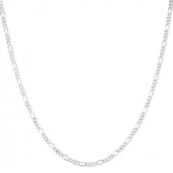 LUXURMAN Solid 14K White Gold Figaro Chain For Men & Women 2.6mm Wide 10 LUXURMAN Solid 14K White Gold Figaro Chain For Men & Women 2.6mm Wide -Invicta Jewelry Store luxurman solid 14k gold figaro chain for men women 26mm wide boxwh