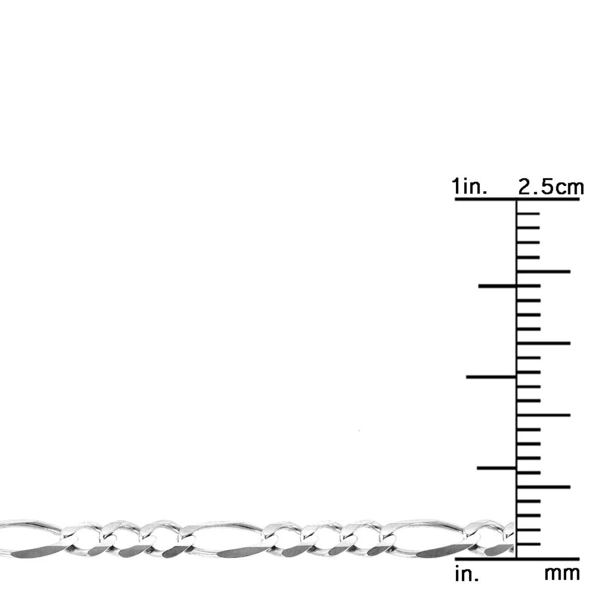 LUXURMAN Solid 14K White Gold Figaro Chain For Men & Women 2.6mm Wide 6 LUXURMAN Solid 14K White Gold Figaro Chain For Men & Women 2.6mm Wide - Image 4
