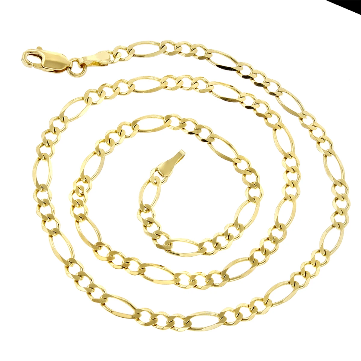 LUXURMAN Solid 14K Yellow Gold Figaro Chain For Men & Women 2.8mm Wide 4 LUXURMAN Solid 14K Yellow Gold Figaro Chain For Men & Women 2.8mm Wide - Image 2
