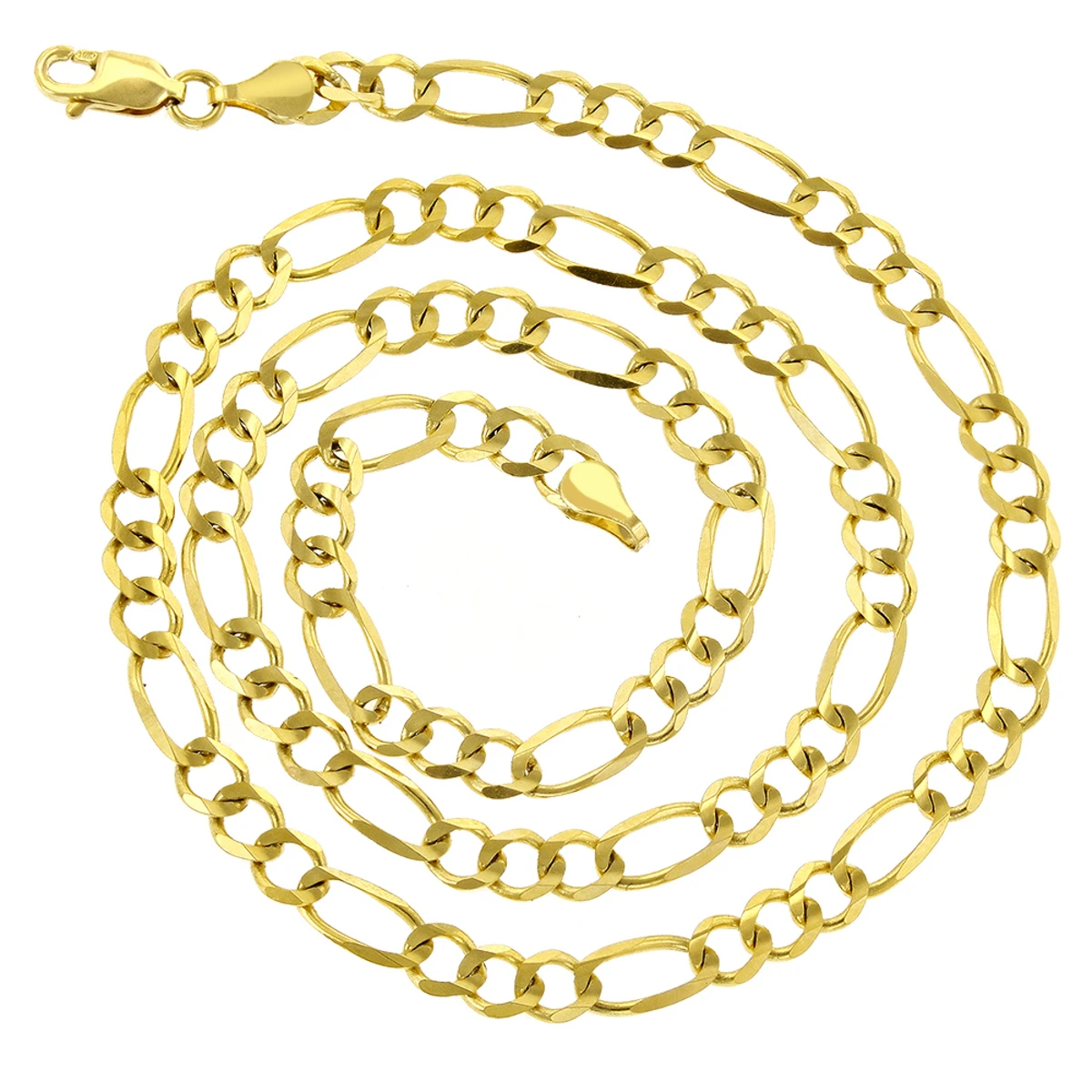 LUXURMAN Solid 14K Yellow Gold Figaro Chain For Men & Women 4mm Wide 6 LUXURMAN Solid 14K Yellow Gold Figaro Chain For Men & Women 4mm Wide - Image 4