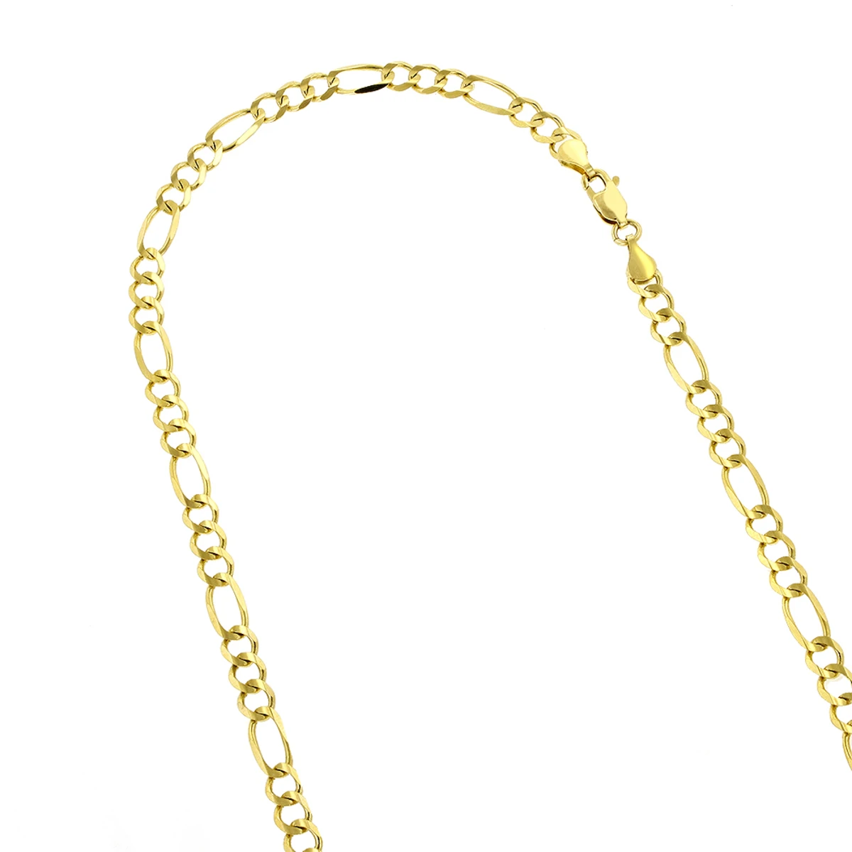 LUXURMAN Solid 14K Yellow Gold Figaro Chain For Men & Women 4mm Wide 3 LUXURMAN Solid 14K Yellow Gold Figaro Chain For Men & Women 4mm Wide
