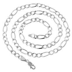 LUXURMAN Solid 14K White Gold Figaro Chain For Men & Women 6mm Wide 13 LUXURMAN Solid 14K White Gold Figaro Chain For Men & Women 6mm Wide -Invicta Jewelry Store luxurman solid 14k gold figaro chain for men women 6mm wide backwh