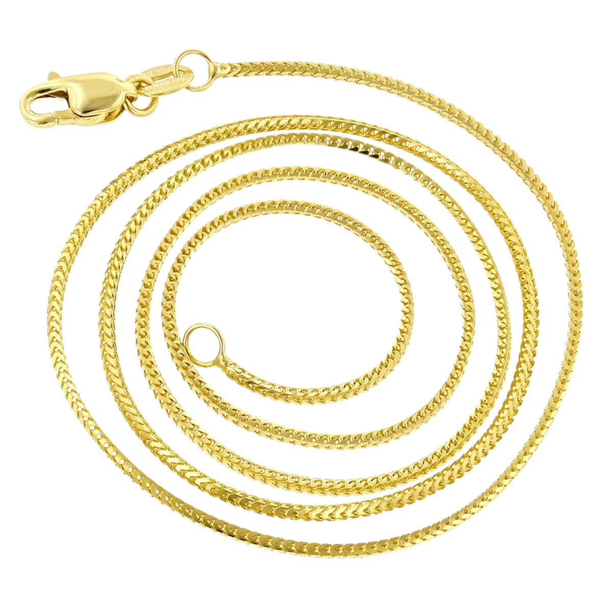 LUXURMAN Solid 14K White Gold Franco Chain For Women 0.9mm Wide 6 LUXURMAN Solid 14K White Gold Franco Chain For Women 0.9mm Wide - Image 4