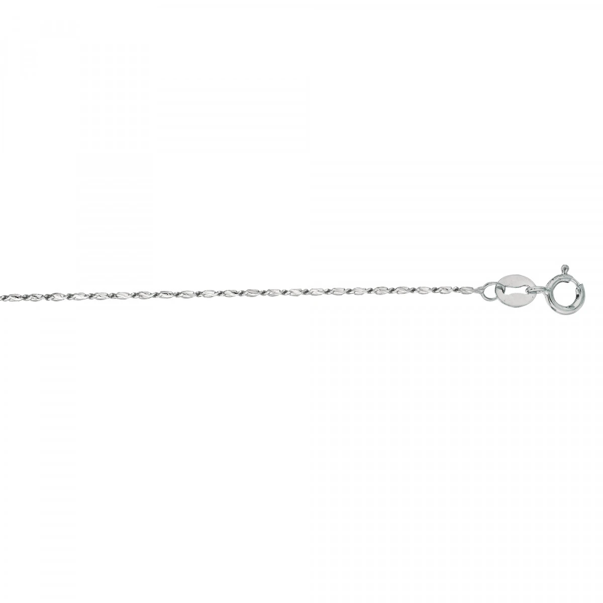 LUXURMAN Solid 14K White Gold Lumina Chain For Women 0.8mm Wide 4 LUXURMAN Solid 14K White Gold Lumina Chain For Women 0.8mm Wide - Image 2