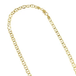 LUXURMAN Solid 14K Yellow Gold Mariner Chain For Men & Women 3mm Wide