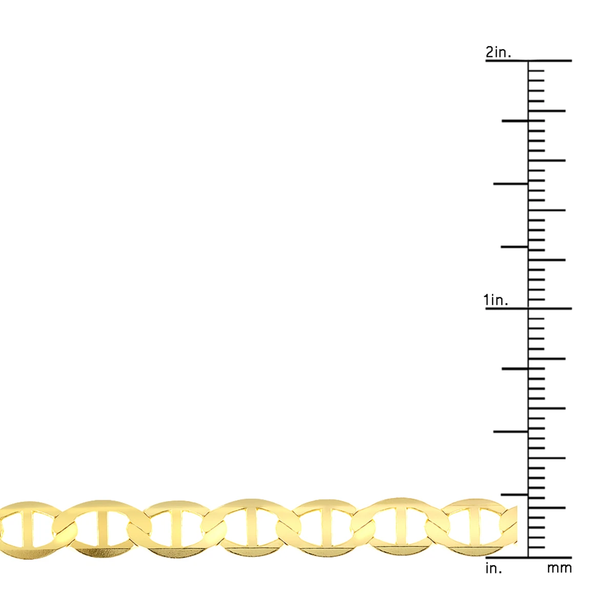 LUXURMAN Solid 14K Yellow Gold Mariner Chain For Men & Women 6.5mm Wide 6 LUXURMAN Solid 14K Yellow Gold Mariner Chain For Men & Women 6.5mm Wide - Image 4