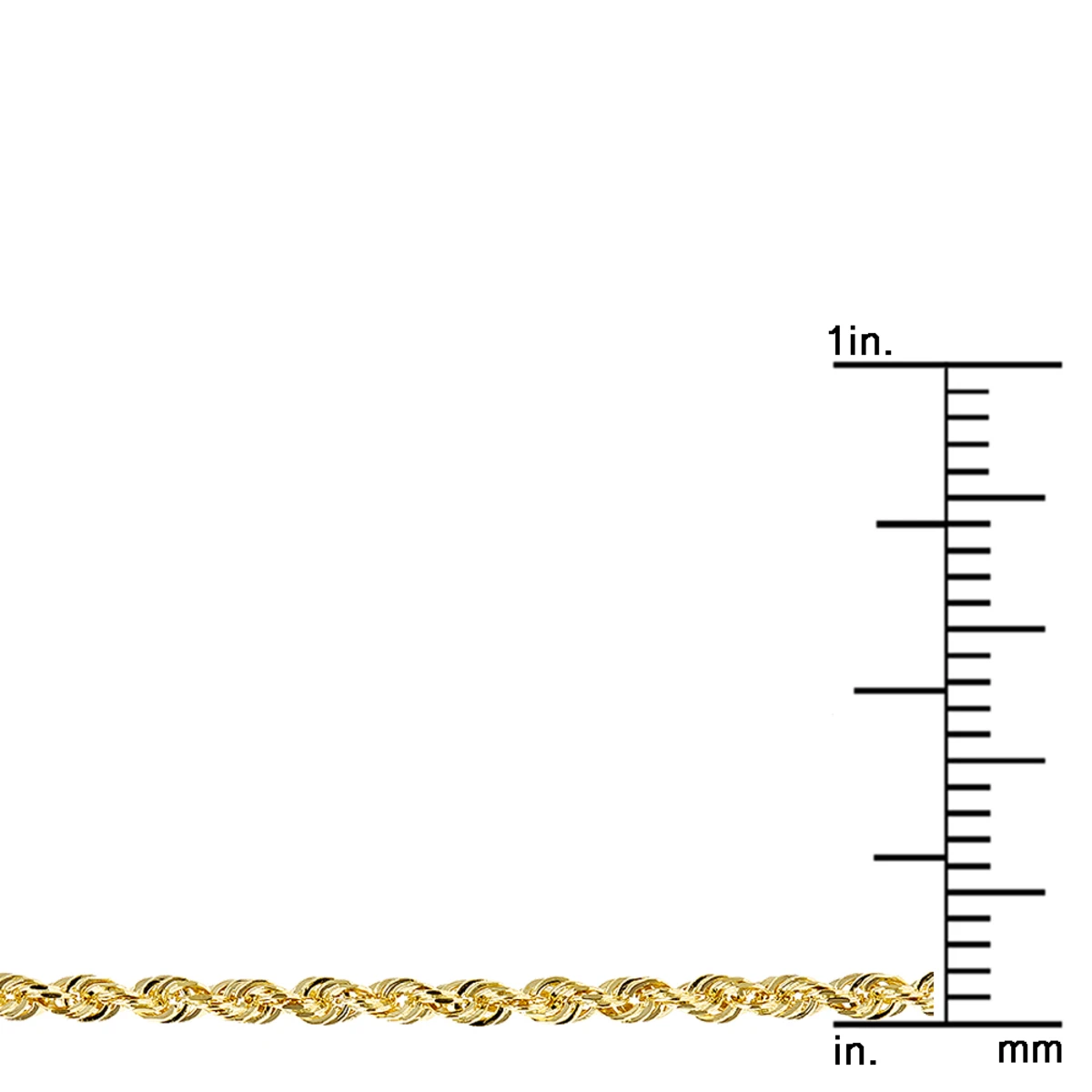 LUXURMAN Solid 14K Yellow Gold Rope Chain For Men & Women 2mm Wide 6 LUXURMAN Solid 14K Yellow Gold Rope Chain For Men & Women 2mm Wide - Image 4