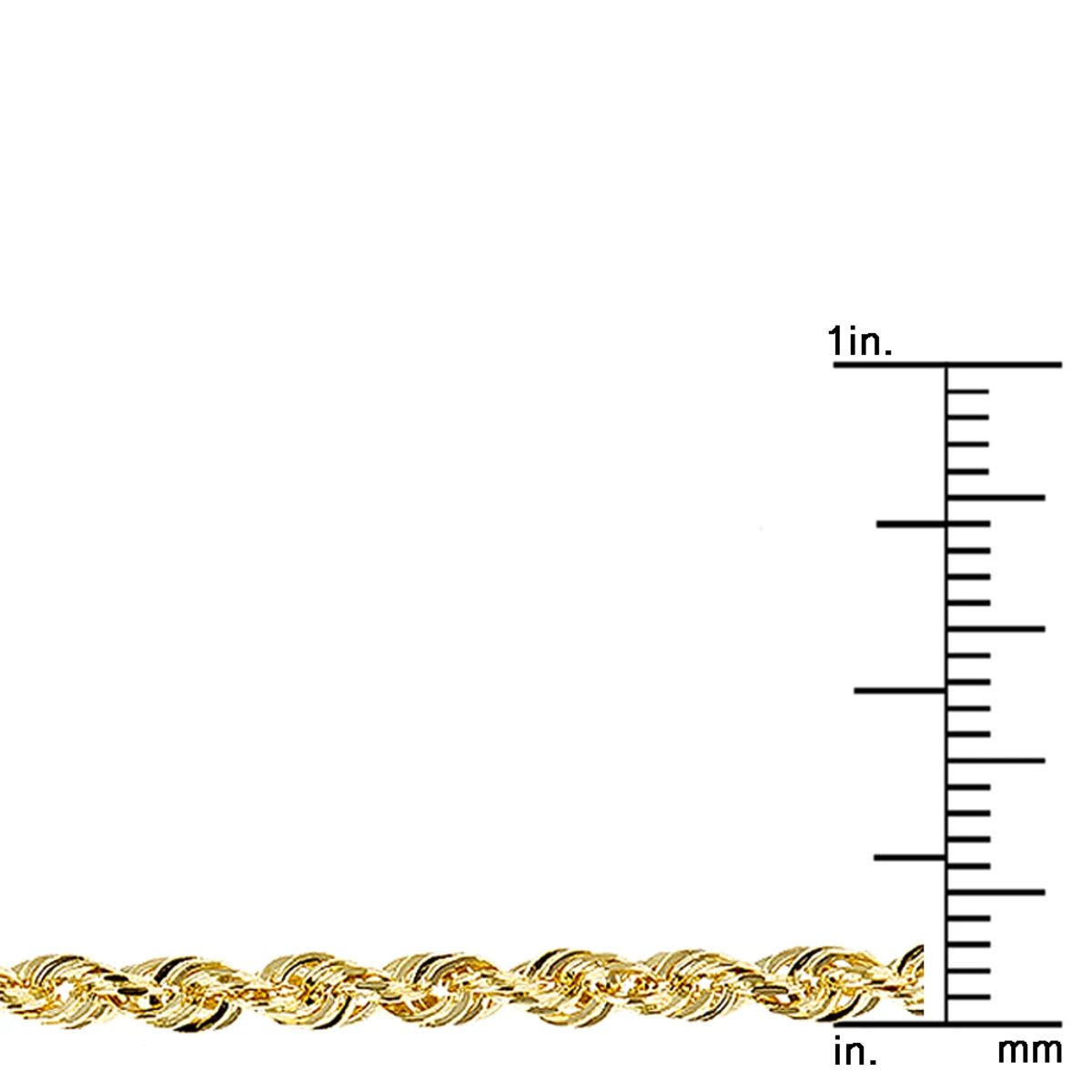 LUXURMAN Solid 14K Yellow Gold Rope Chain For Men & Women 3mm Wide 6 LUXURMAN Solid 14K Yellow Gold Rope Chain For Men & Women 3mm Wide - Image 4