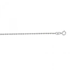 LUXURMAN Solid 14K White Gold Diamond Cut 1.3mm Rope Chain For Men & Women