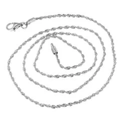 LUXURMAN Solid 14K White Gold Rope Chain For Men & Women Diamond Cut 1.3mm 14 LUXURMAN Solid 14K White Gold Rope Chain For Men & Women Diamond Cut 1.3mm -Invicta Jewelry Store luxurman solid 14k gold rope chain for men women diamond cut 13mm backwh