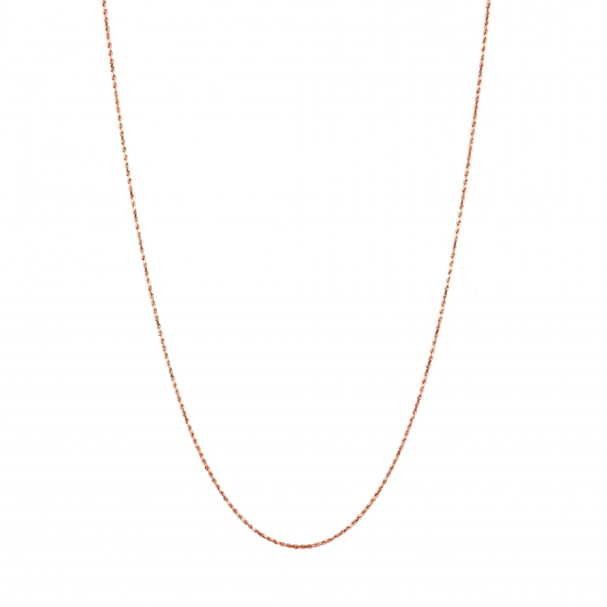 LUXURMAN Solid 14K Rose Gold Rope Chain For Men & Women Diamond Cut 1.5mm 11 LUXURMAN Solid 14K Rose Gold Rope Chain For Men & Women Diamond Cut 1.5mm - Image 9