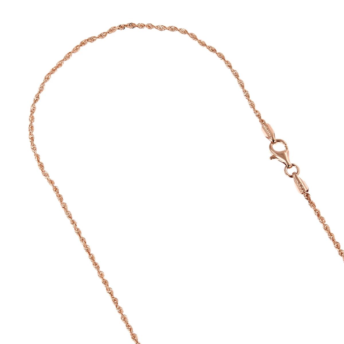 LUXURMAN Solid 14K Rose Gold Rope Chain For Men & Women Diamond Cut 1.5mm 3 LUXURMAN Solid 14K Rose Gold Rope Chain For Men & Women Diamond Cut 1.5mm