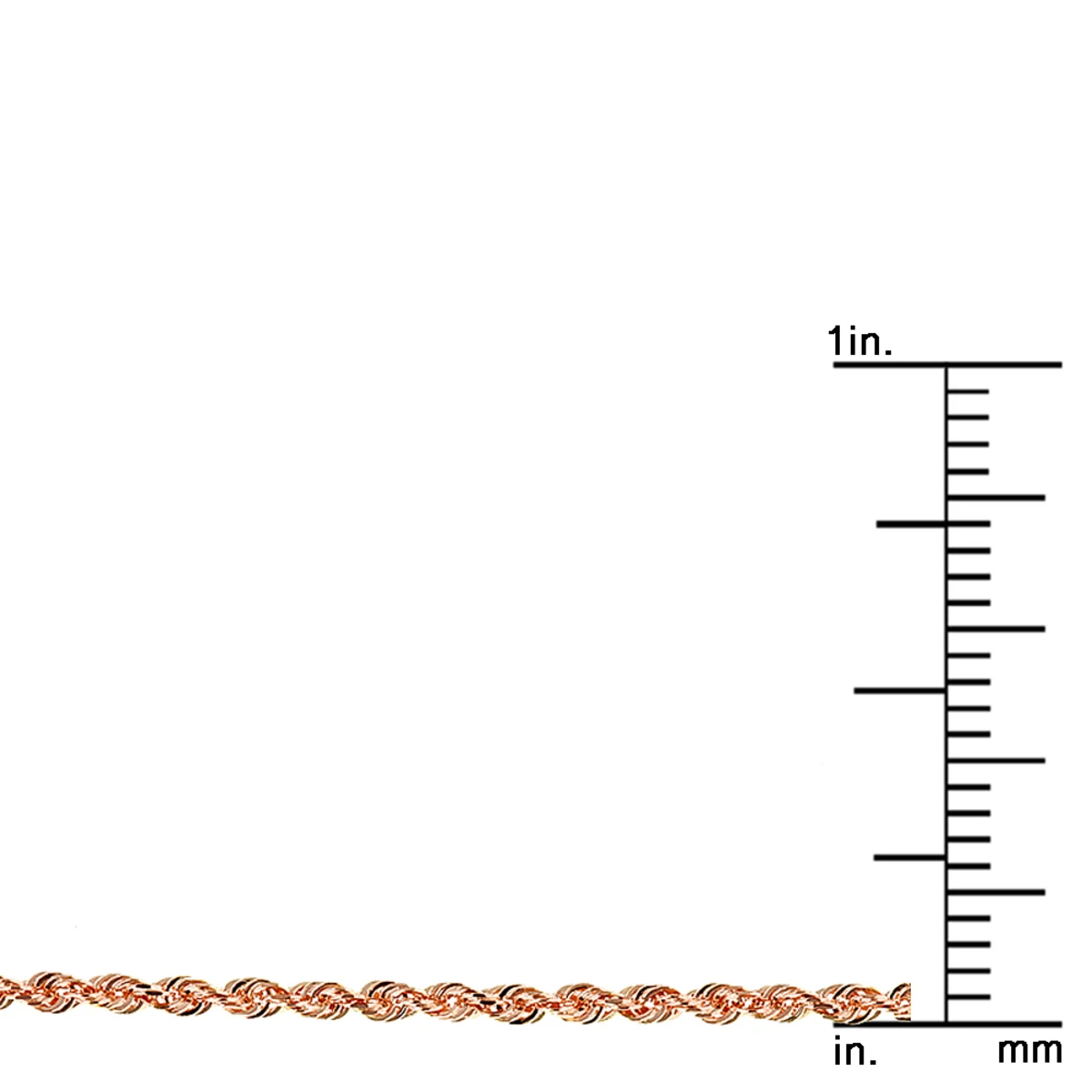 LUXURMAN Solid 14K Rose Gold Rope Chain For Men & Women Diamond Cut 1.5mm 14 LUXURMAN Solid 14K Rose Gold Rope Chain For Men & Women Diamond Cut 1.5mm - Image 12