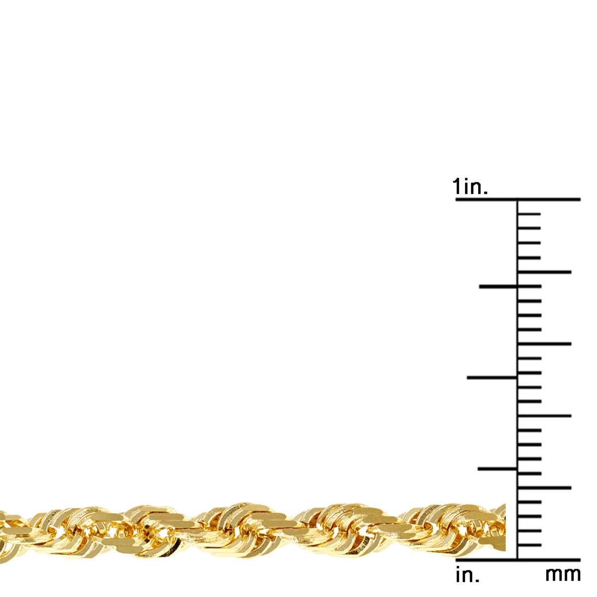 LUXURMAN Solid 14K Yellow Gold Rope Chain For Men & Women Diamond Cut 4mm 6 LUXURMAN Solid 14K Yellow Gold Rope Chain For Men & Women Diamond Cut 4mm - Image 4