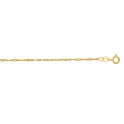 LUXURMAN Solid 14K Yellow Gold Singapore Chain For Men And Women 1.5mm