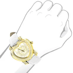 Luxurman Ladies Diamond Heart Watch 0.30ct Yellow Gold Plated -Invicta Jewelry Store luxurman watches ladies diamond heart watch 030ct yellow gold plated p 46683bod