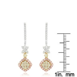 Luxurman White Yellow Pink Diamond Drop Earrings For Women 1.4ct 14K Gold 9 Luxurman White Yellow Pink Diamond Drop Earrings For Women 1.4ct 14K Gold -Invicta Jewelry Store luxurman white yellow pink diamond drop earrings for women 14ct 14k gold rulerwh