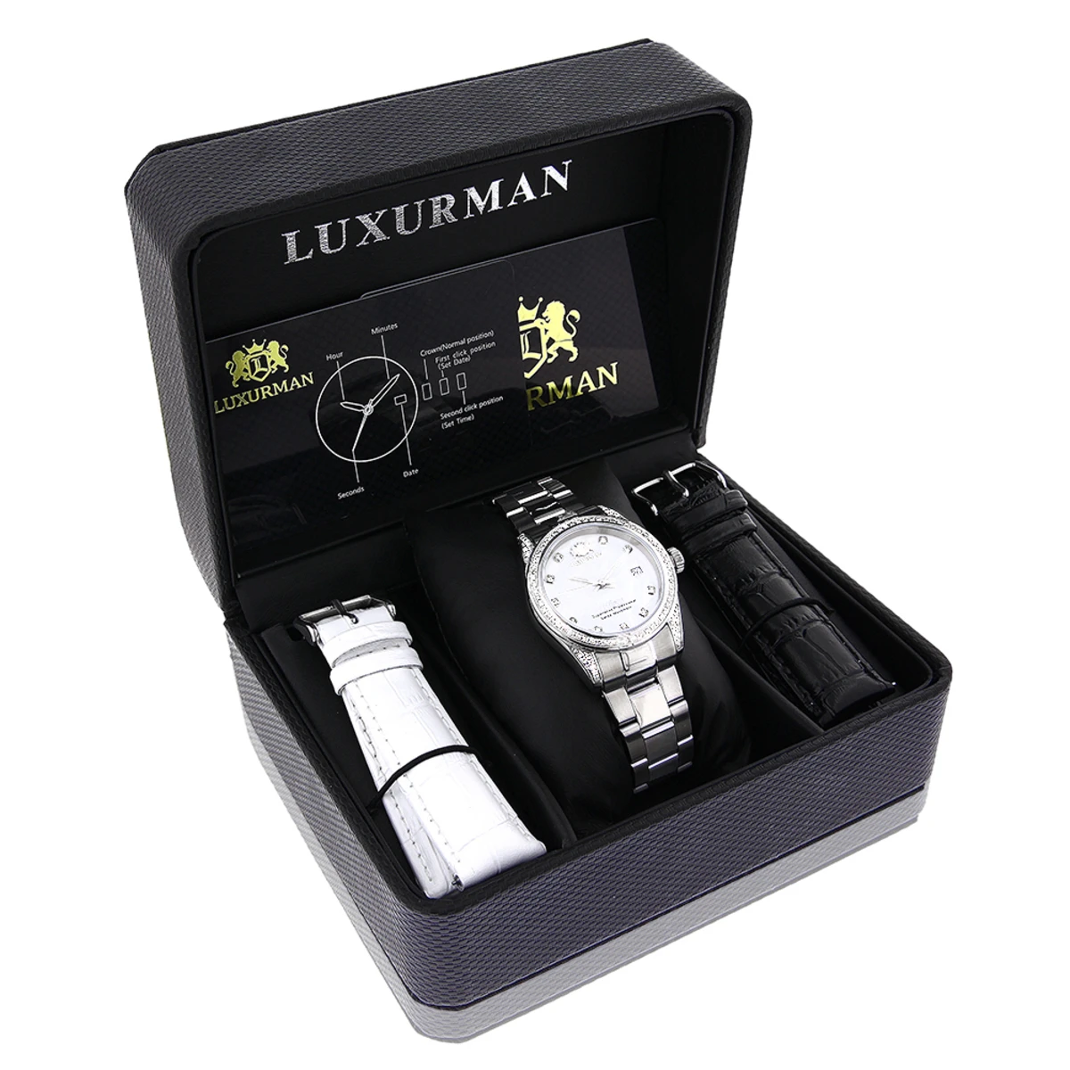 Luxurman Swiss Quartz Women's Diamond Watch Stainless Steel Band Tribeca 5 Luxurman Swiss Quartz Women's Diamond Watch Stainless Steel Band Tribeca - Image 3