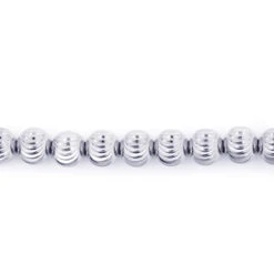 Men's 10K White Gold Ball Moon Cut Chain 4mm 22-30in -Invicta Jewelry Store mens chains white gold ball moon cut chain 10k 5mm 22 30in 4