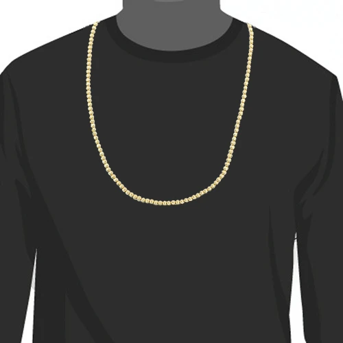 Men's 10K Yellow Gold Ball Moon Cut Chain 5mm 22-30in 5 Men's 10K Yellow Gold Ball Moon Cut Chain 5mm 22-30in - Image 3