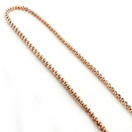 Men's 10K Rose Gold Ball Moon Cut Chain 4mm 4 Men's 10K Rose Gold Ball Moon Cut Chain 4mm - Image 2