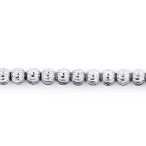 Men's 10K White Gold Ball Moon Cut Chain 4mm 6 Men's 10K White Gold Ball Moon Cut Chain 4mm - Image 4