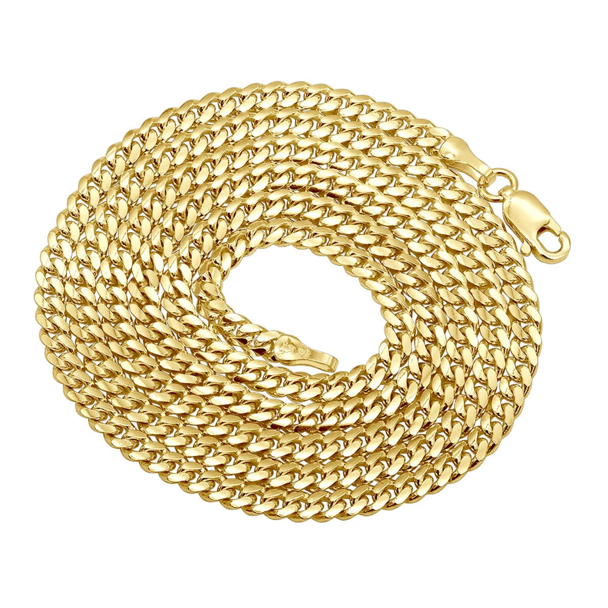 Miami 14K Yellow Gold Cuban Link Curb Chain For Men 2.5mm 22-40in 7 Miami 14K Yellow Gold Cuban Link Curb Chain For Men 2.5mm 22-40in - Image 5