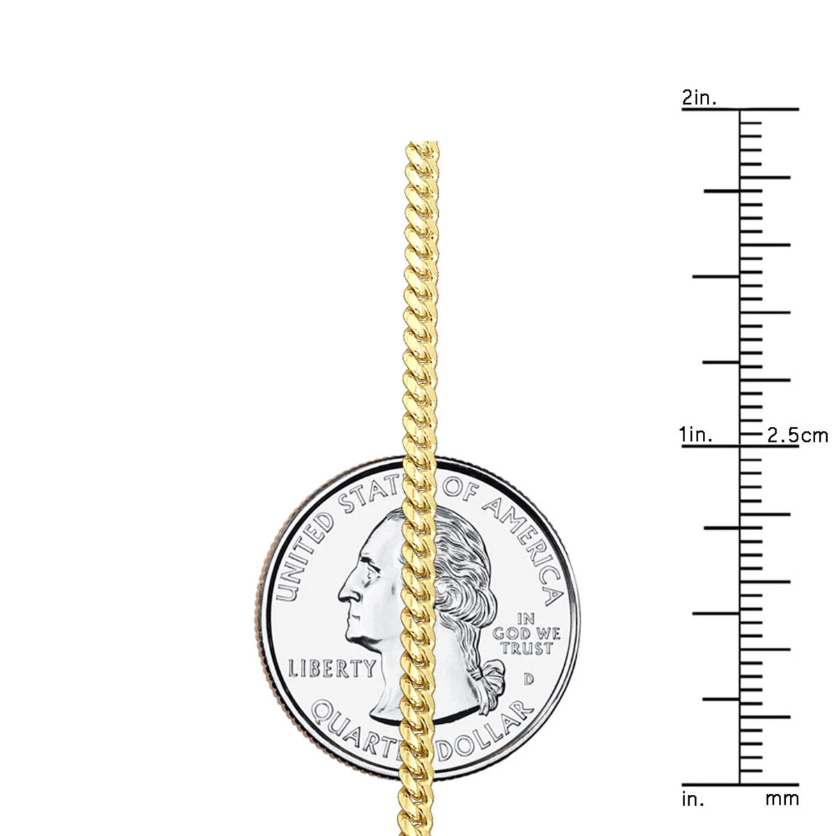 Miami 14K Yellow Gold Cuban Link Curb Chain For Men 2.5mm 22-40in 10 Miami 14K Yellow Gold Cuban Link Curb Chain For Men 2.5mm 22-40in - Image 8