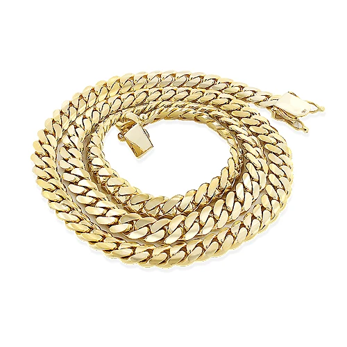 Men's Miami 14K Yellow Gold Cuban Link Chain By Luxurman 8mm 22-40in 6 Men's Miami 14K Yellow Gold Cuban Link Chain By Luxurman 8mm 22-40in - Image 4